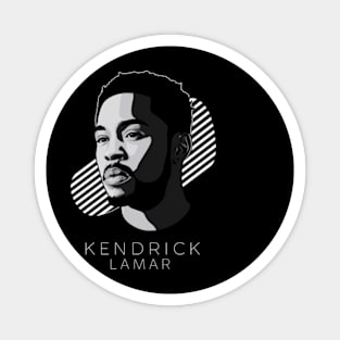 A simple black and white photo of Kendrick Lamar Magnet